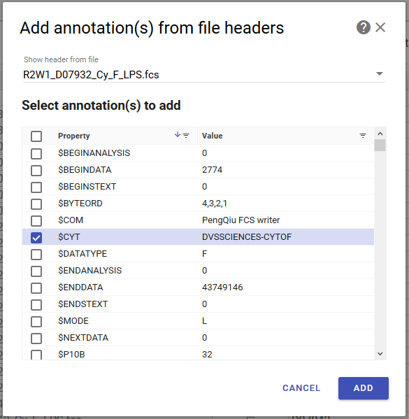headers to annotations tool